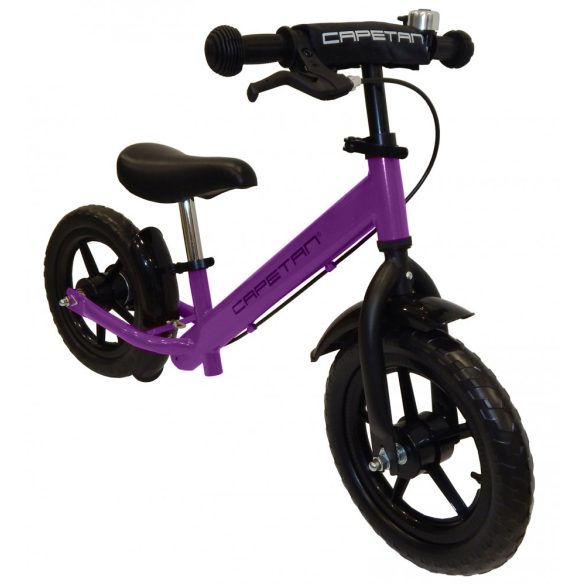 Capetan® Neptun Lila színű, fékkel ellátott 12" kerekű futóbicikli sárhányóval
