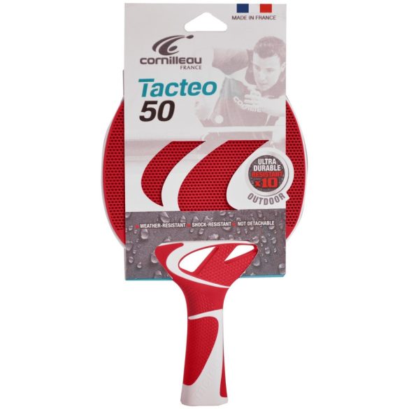 Cornilleau Tacteo 50 kültéri pingpong ütő piros/fehér ultra időjárásálló Skin+