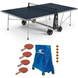 Cornilleau 100X Outdoor KÉK kültéri időjárásálló pingpong asztal családi komplett