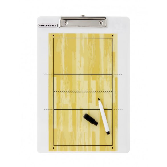 Röplabda taktikai tábla, csiptetős clipboard, filctollal írható