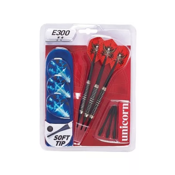 Unicorn E300 18 gr. súlyú dartsnyíl szett nikkel bevonatos fogórésszel