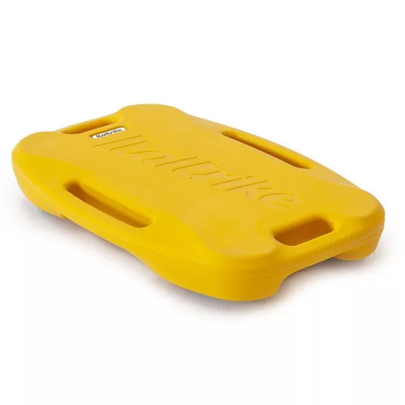 Guruló zsámoly sárga, műanyag rollerboard, cseréhető 360 fokban elforgó kerekek,