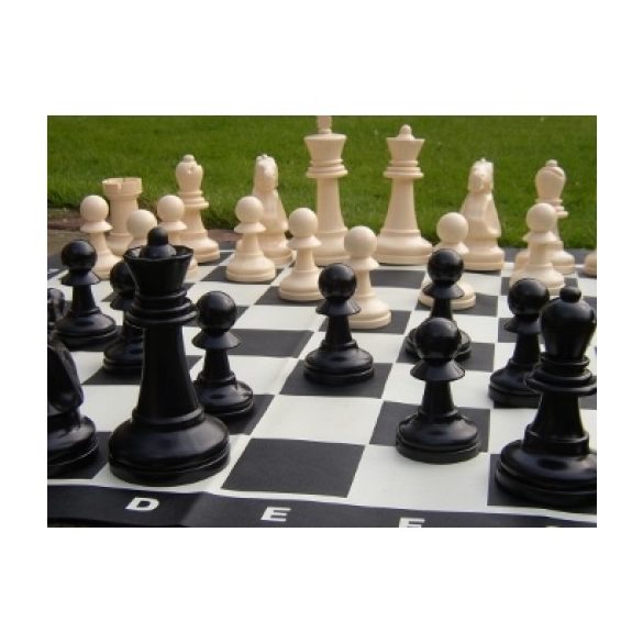 Capetan® Family Kültéri sakk készlet sakktáblával ,időjárásálló ABS műanyag 92x92cm
