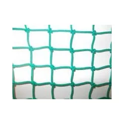 Védőháló, 12x12 cm szembőségű kézicsomózótt, 5mm vastag időjárásálló PP anyagból-