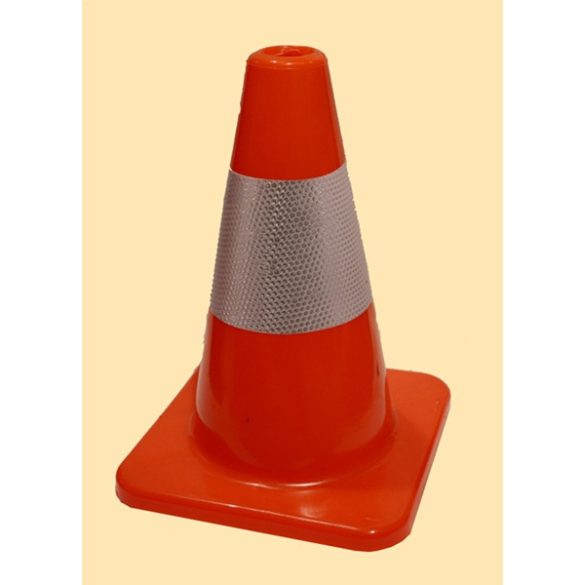 Közlekedési bója ruganyos anyagból fényvisszaverő csíkkal 30 cm