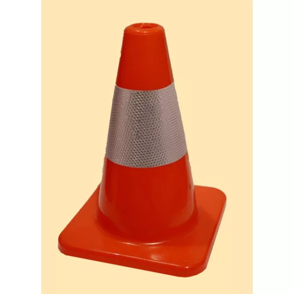 Közlekedési bója ruganyos anyagból fényvisszaverő csíkkal 30 cm