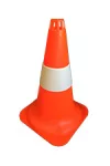 Közlekedési bója ruganyos anyagból 45 cm magas, fényvisszaverő csíkkal