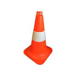   Közlekedési bója ruganyos anyagból 45 cm magas, fényvisszaverő csíkkal