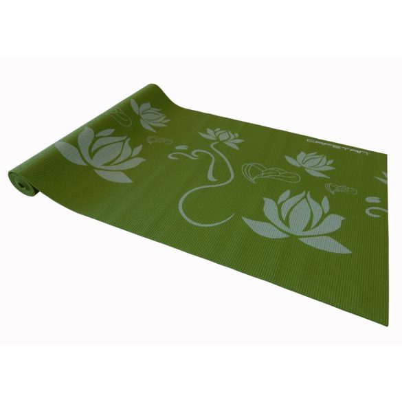 Capetan® 173x61x0,4cm Jóga szőnyeg zöld színben, mintákkal