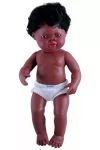 Afrikai fiú karakterű fiú hajasbaba (38 cm), Miniland