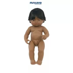 Latin amerikai karakterű fiú hajasbaba (38 cm), Miniland