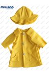Babaruha sárga esőkabát és kalap 32 cm-es babákra