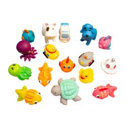   Medence vízi játék szett Malmsten 16db-os, úszó gumi figurák