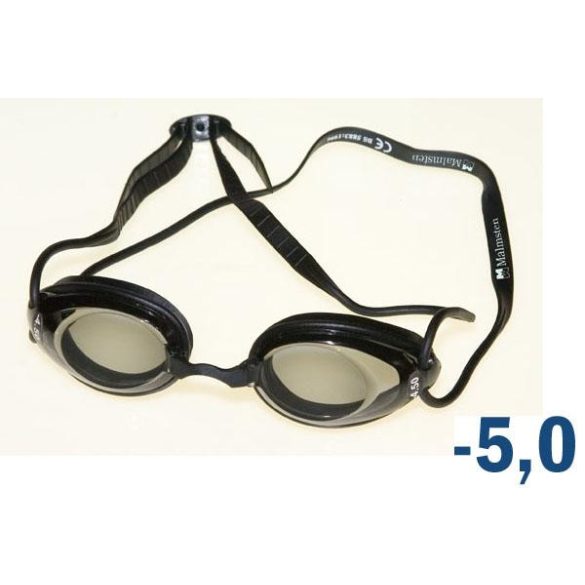 Dioptriás egyéni úszószemüveg választható lencsékkel, Malmsten márkájú, oldalanként eltérő dioptri