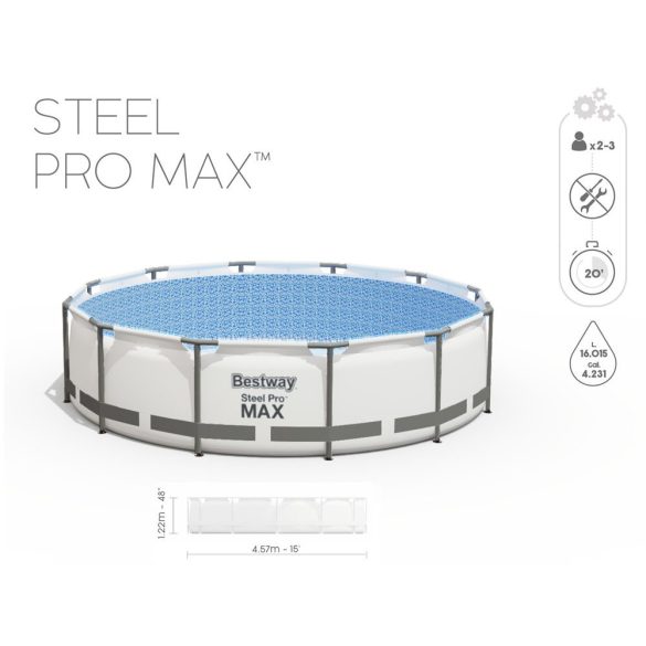 Bestway Power Steel Pro Max 457 x 122cm kör alakú