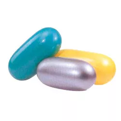 Ovális tojás / kapszula formájú torna labda 100x50 ezüst szín,