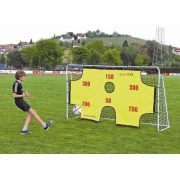 Fém focikapu, célzófallal és hálóval, 2,9x1,65x0.9m méretű kapu 2,5 cm
