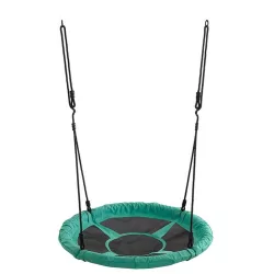 Fészekhinta hintaállványra függeszthető, 150kg terhelhetőség, 95cm átmérő, zöld színű, magáncélú