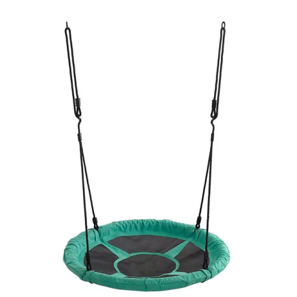 Fészekhinta hintaállványra függeszthető, 150kg terhelhetőség, 95cm átmérő, zöld színű, magáncélú