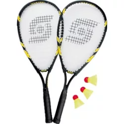  Speedbadminton gyorstollas szett 2 ütő 3 labda, speedminton játék
