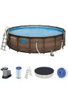 Bestway Power Steel Rattan 5.49mx 1.22m kör alakú fémvázas medence
