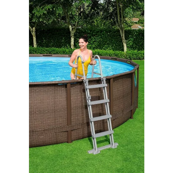 Bestway Power Steel Rattan 5.49mx 1.22m kör alakú fémvázas medence