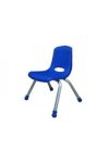 Tactic color óvodai rakásolható fém vázas szék műanyag palásttal, kék,