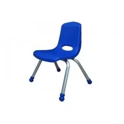 Tactic color óvodai rakásolható fém vázas szék műanyag palásttal, kék,