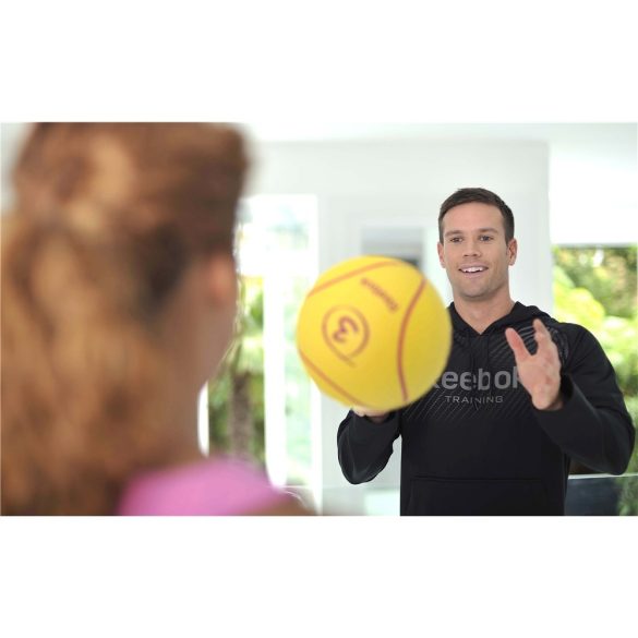 Reebok 3Kg sárga színű 23cm átmérőjű pattanó medicinlabda, professzionális edzőtermi