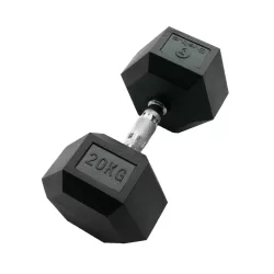 Sveltus hex egykezes gumírozott kézisúlyzó 20 kg 1 db, gumírozott