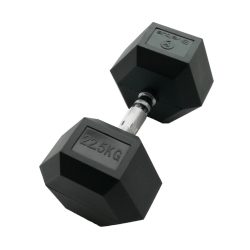   Sveltus Hex egykezes gumírozott kézisúlyzó 22,5kg 1 db, gumírozott fejvéggel