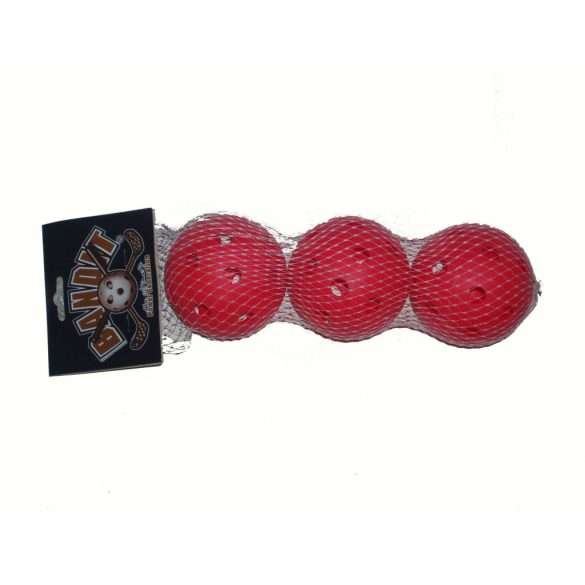 Floorball labda piros 3 db-os csomag