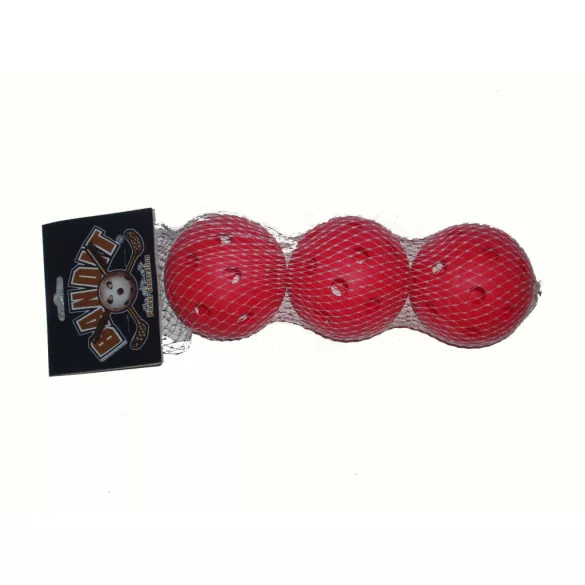 Floorball labda piros 3 db-os csomag
