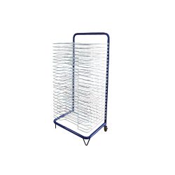   Rajzlap szárító állvány 25 rekeszes, gördíthető kerekkel, masszív fém állvány