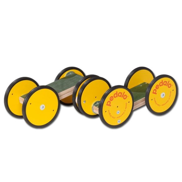 Wawago-Pedalo, gördülő fa roller, le-fel- változó szögben mozgó pedálokkal