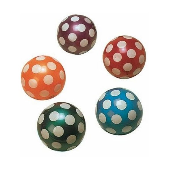 Pöttyös műanyag labda 180 mm átmérővel , szelepesen fújható