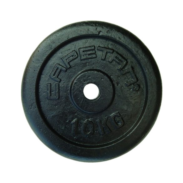 Capetan® 10kg acél súlytárcsa kalapácslakk felülettel 31mm lukátmérővel, tárcsaméret: 28x4cm