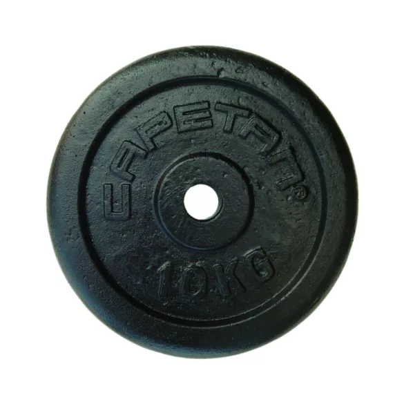Capetan® 10kg acél súlytárcsa kalapácslakk felülettel 31mm lukátmérővel, tárcsaméret: 28x4cm