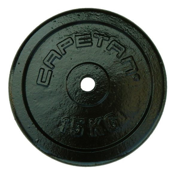 Capetan® 15kg acél súlytárcsa kalapácslakk felülettel 31mm lukátmérővel, méret 33x3,5cm