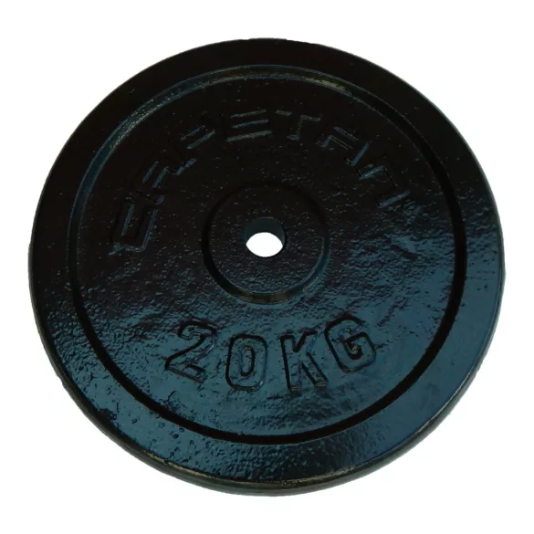Capetan® 20kg acél súlytárcsa kalapácslakk felülettel 31mm lukátmérővel, tárcsaméret: 38,5x4cm