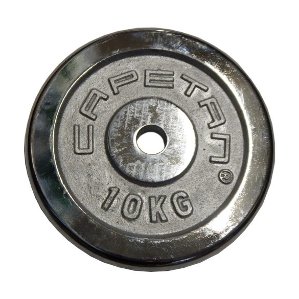 Capetan® kromozott 10Kg súlytárcsa 31mm lukátmérővel - chromozott tárcsasúly tárcsaméret:28x3cm