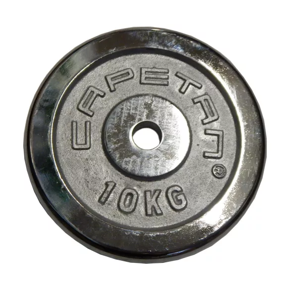 Capetan® kromozott 10Kg súlytárcsa 31mm lukátmérővel - chromozott tárcsasúly tárcsaméret:28x3cm