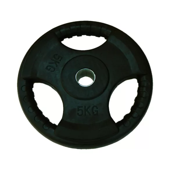 Capetan® Tri Grip gumírozott ergonómikus 5Kg tárcsasúly 31mm lukátmérővel, tárcsaméret: