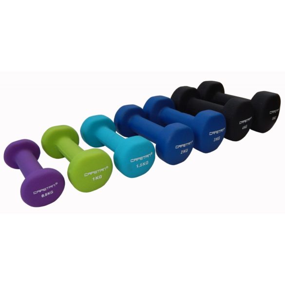 Capetan® Neoprene bevonatú 2x1Kg egykezes kézisúlyzó pár - neoprén bevonatú
