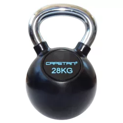   Capetan® Professional Line 28Kg Chromozott nyelű gumival bevont acél kettlebell