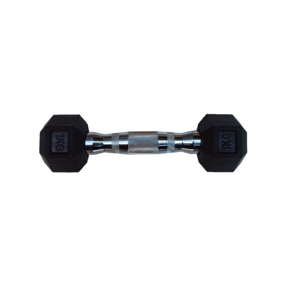 Capetan® Professional Line 1Kg Hex Egykezes edzőtermi gumírozott kézi súlyzó