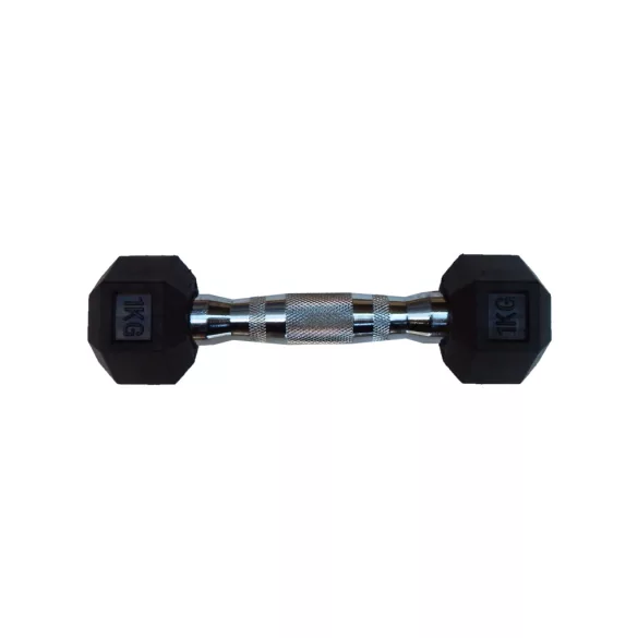 Capetan® Professional Line 1Kg Hex Egykezes edzőtermi gumírozott kézi súlyzó