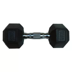 Capetan® Professional Line 9Kg Hex Egykezes edzőtermi gumírozott kézi súlyzó