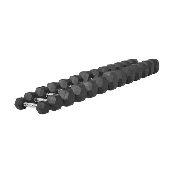 Capetan® Professional Line 10Kg Hex Egykezes edzőtermi gumírozott kézi súlyzó