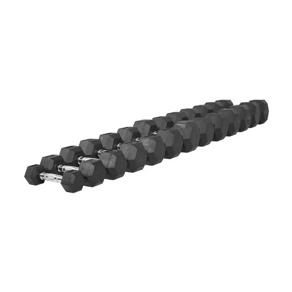 Capetan® Professional Line 10Kg Hex Egykezes edzőtermi gumírozott kézi súlyzó